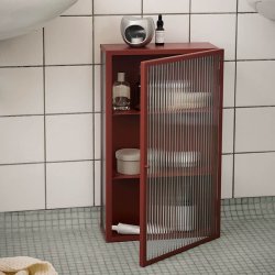 Ferm Living Haze Vgskab - Reeded Glass - Oxide Red