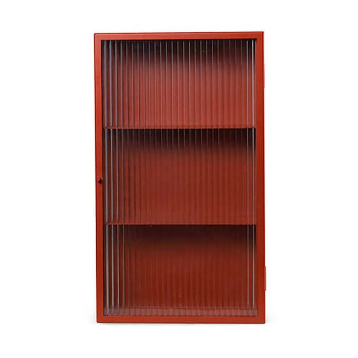 Ferm Living Haze Vgskab - Reeded Glass - Oxide Red