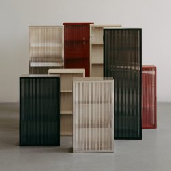 Ferm Living Haze Vgskab Reeded Glass 35x100 cm Rustfrit Stl