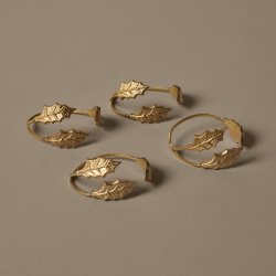 Ferm Living Holly Leaf Servietringe 4 stk. Messing