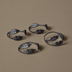 Ferm Living Holly Leaf Servietringe 4 stk. Sort Messing