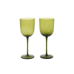 Ferm Living Host Hvidvinsglas - St af 2 stk. - Moss Green