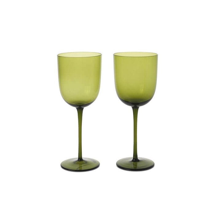 Ferm Living Host Hvidvinsglas - St af 2 stk. - Moss Green