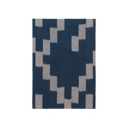Ferm Living Ikat Viskestykke Ink Blue/Parchment