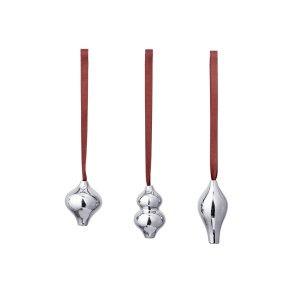 Ferm Living Komo Ornamenter S�t af 3 S�lvfinish