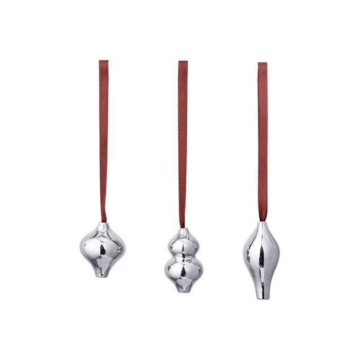 Ferm Living Komo Ornamenter S�t af 3 S�lvfinish