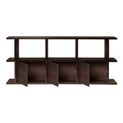 Ferm Living Kona Reol 3x2 m/ 3 Skabsindsatser M�rkbejdset