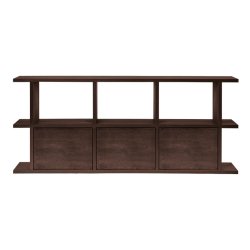 Ferm Living Kona Reol 3x2 m/ 3 Skabsindsatser M�rkbejdset