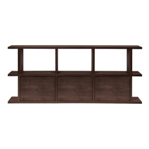 Ferm Living Kona Reol 3x2 m/ 3 Skabsindsatser M�rkbejdset