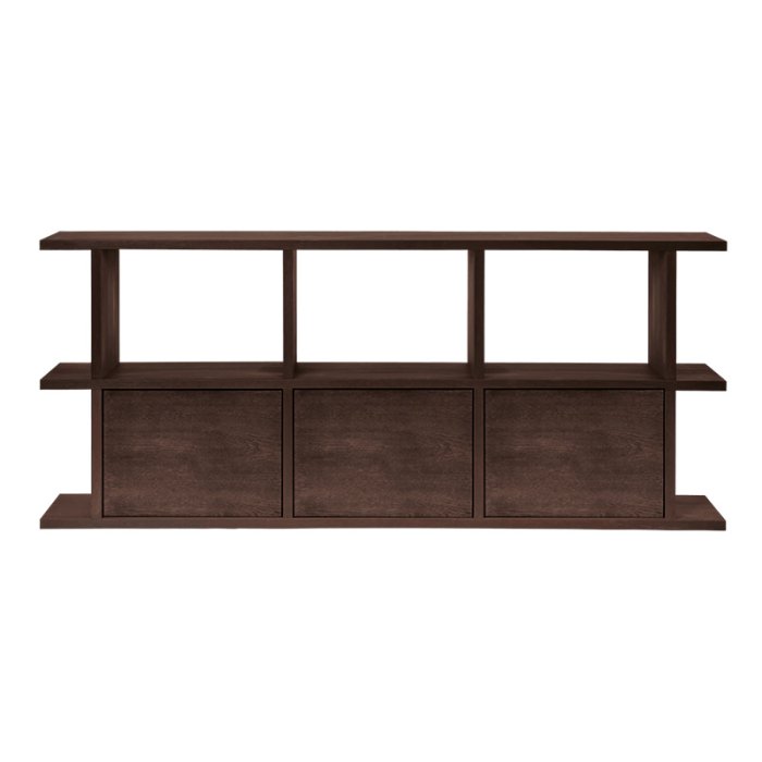 Ferm Living Kona Reol 3x2 m/ 3 Skabsindsatser M�rkbejdset