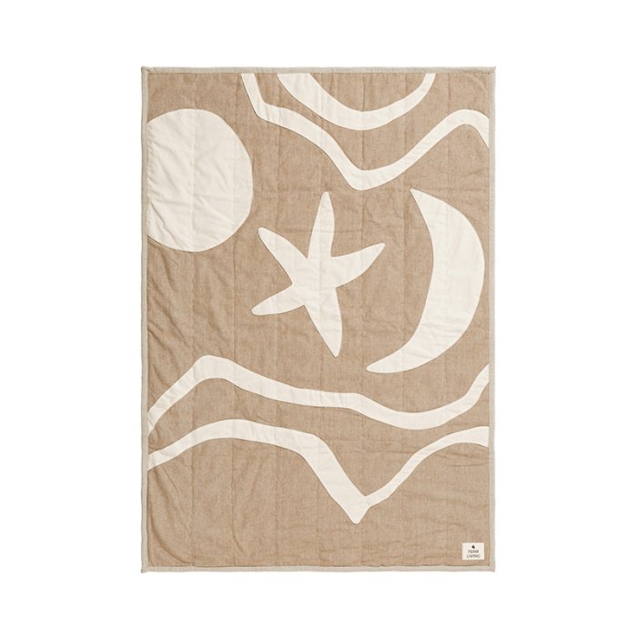 Ferm Living Kove Applique Quiltet Tppe Tan/Cashmere