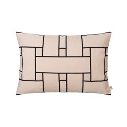 Ferm Living Lattice Offset Pude 60x40cm Off-white/Sort