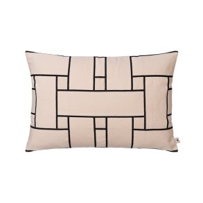 Ferm Living Lattice Offset Pude 60x40cm Off-white/Sort