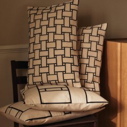 Ferm Living Lattice Pude 60x40cm Off-white/Sort