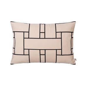 Ferm Living Lattice Offset Pudebetr�k 60x40cm Off-white/Sort