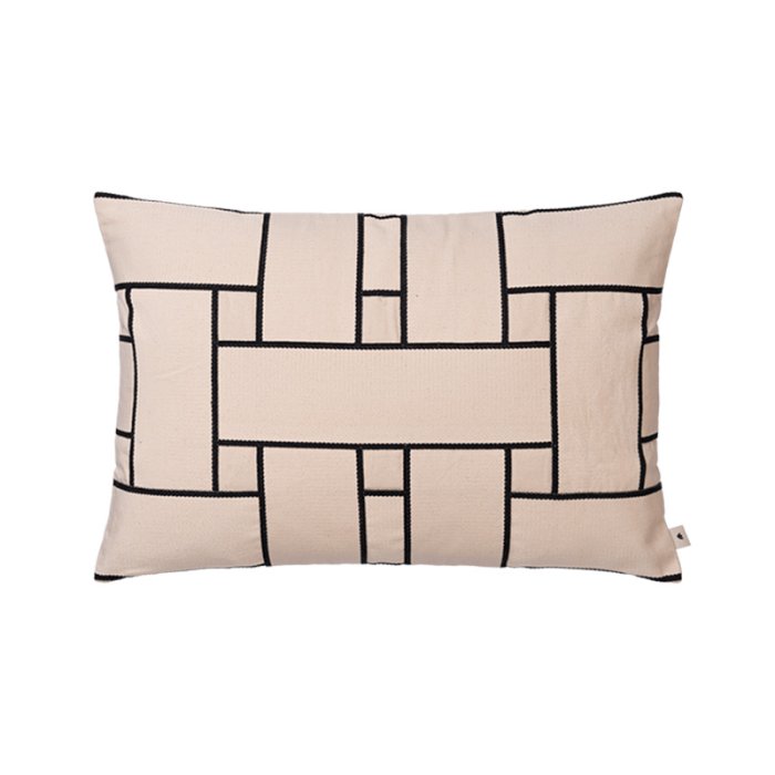 Ferm Living Lattice Offset Pudebetr�k 60x40cm Off-white/Sort