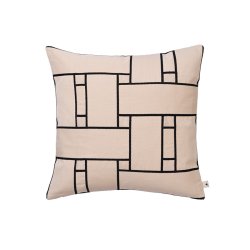 Ferm Living Lattice Offset Pudebetr�k 50x50cm Off-white/Sort