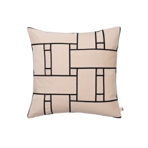 Ferm Living Lattice Offset Pudebetr�k 50x50cm Off-white/Sort