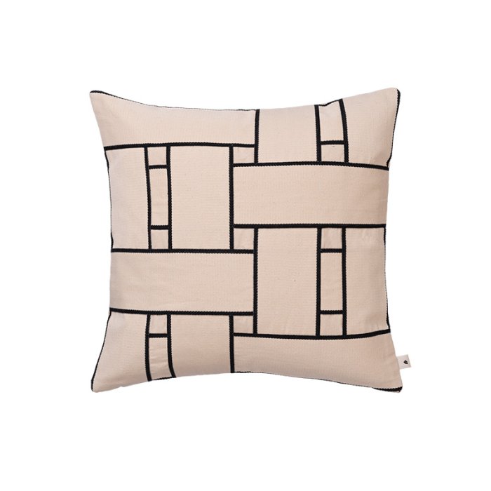 Ferm Living Lattice Offset Pudebetr�k 50x50cm Off-white/Sort