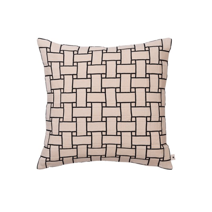 Ferm Living Lattice Pude 50x50cm Off-white/Sort