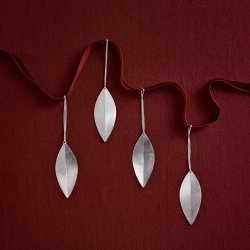 Ferm Living Leaf Ornamenter 4 stk S�lvfinish