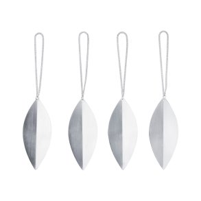 Ferm Living Leaf Ornamenter 4 stk S�lvfinish