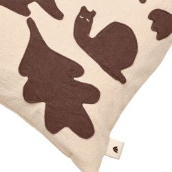 Ferm Living Lunden Pude 30x30 cm Off-white/Dark Chocolate