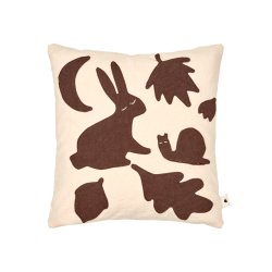 Ferm Living Lunden Pude 30x30 cm Off-white/Dark Chocolate