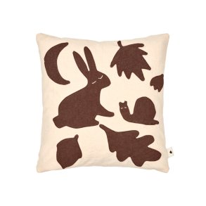 Ferm Living Lunden Pude 30x30 cm Off-white/Dark Chocolate
