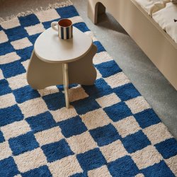 Ferm Living Mara Washable Rug Tppe - Deep Blue/Warm Sand
