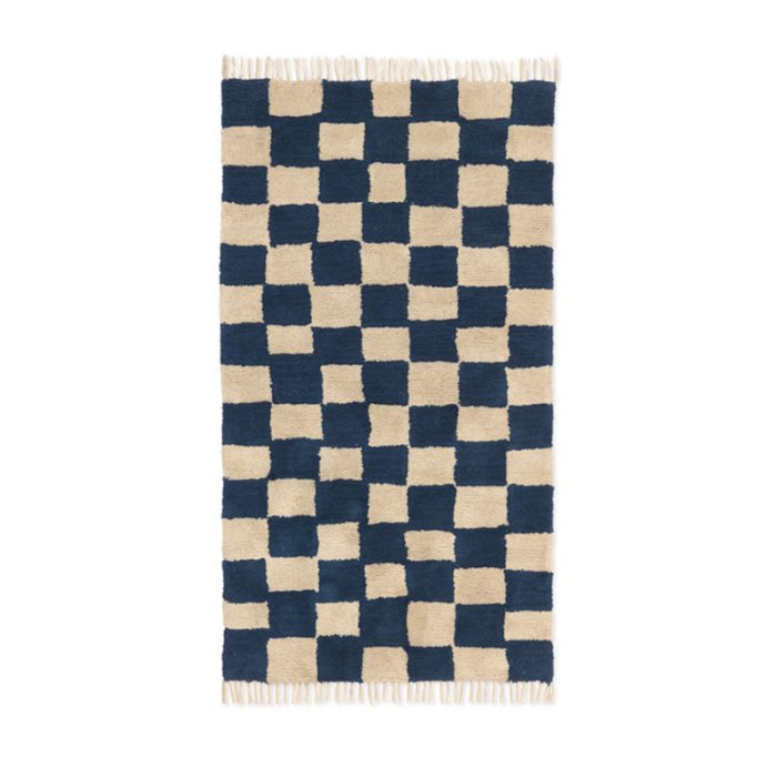 Ferm Living Mara Washable Rug Tppe - Deep Blue/Warm Sand