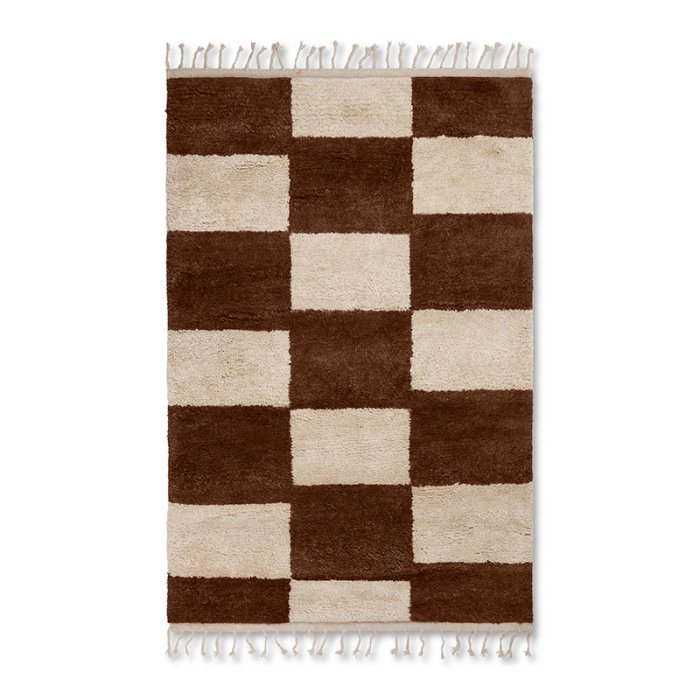 Ferm Living Mara Knotted Rug Tppe - Large - Dark Brick/Off-White