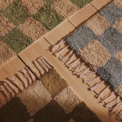 Ferm Living Mara Washable Rug Tppe Elm Green/Warm Sand