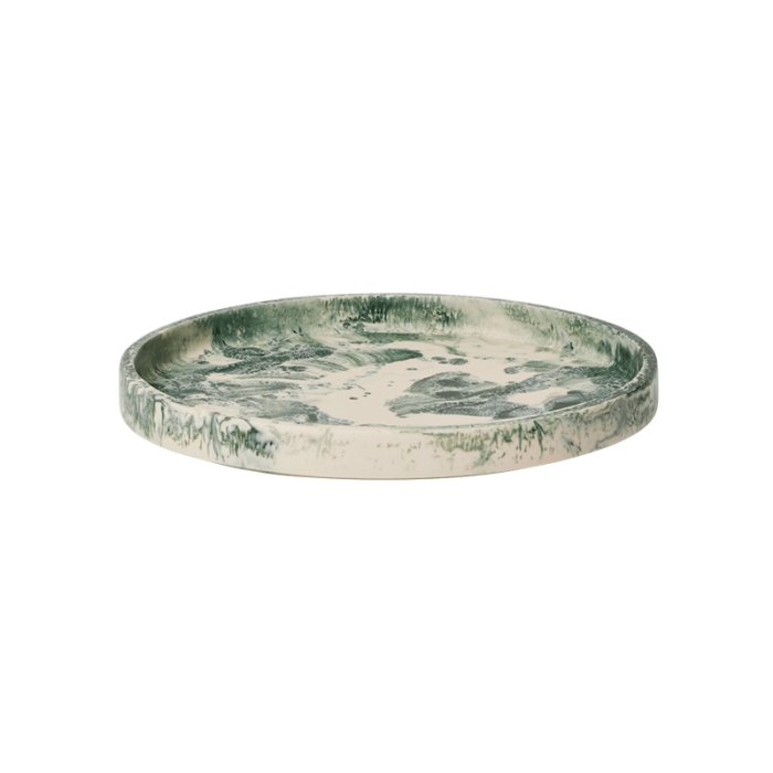 Ferm Living Mist Tray Rund 30 cm Emerald Off-white