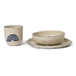 Ferm Living Naive Ceramic Set Deep Blue