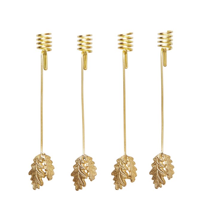 Ferm Living Oak Leaf Lysholdere 4 stk. Messing