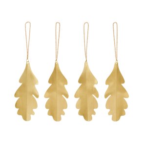 Ferm Living Oak Leaf Ornamenter 4 stk. Messing