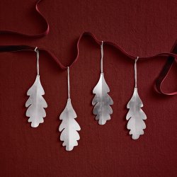 Ferm Living Oak Leaf Ornamenter 4stk S�lvfinish