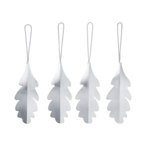 Ferm Living Oak Leaf Ornamenter 4stk S�lvfinish