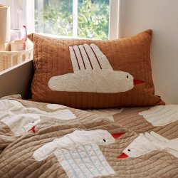 Ferm Living Bird Quiltet Tppe - Sand
