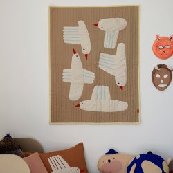 Ferm Living Bird Quiltet Tppe - Sand