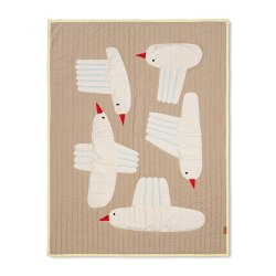 Ferm Living Bird Quiltet Tppe - Sand