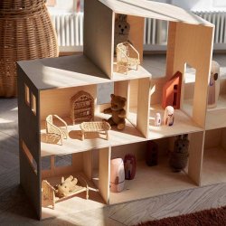 Ferm Living Rattan Dukkehus Mbler - St af 5 