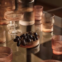 Ferm Living Ripple Champagneglas 2 stk. Blush
