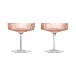 Ferm Living Ripple Champagneglas 2 stk. Blush