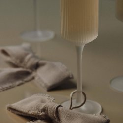 Ferm Living Ripple Hje Champagneglas - Frosted - 2 stk