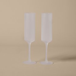 Ferm Living Ripple Hje Champagneglas - Frosted - 2 stk