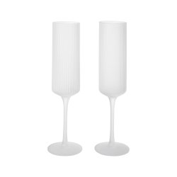 Ferm Living Ripple Hje Champagneglas - Frosted - 2 stk