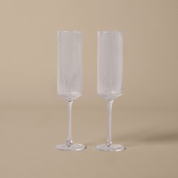 Ferm Living Ripple Hje Champagneglas  - Klar - 2 stk