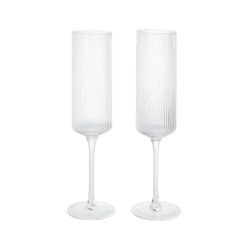 Ferm Living Ripple Hje Champagneglas  - Klar - 2 stk